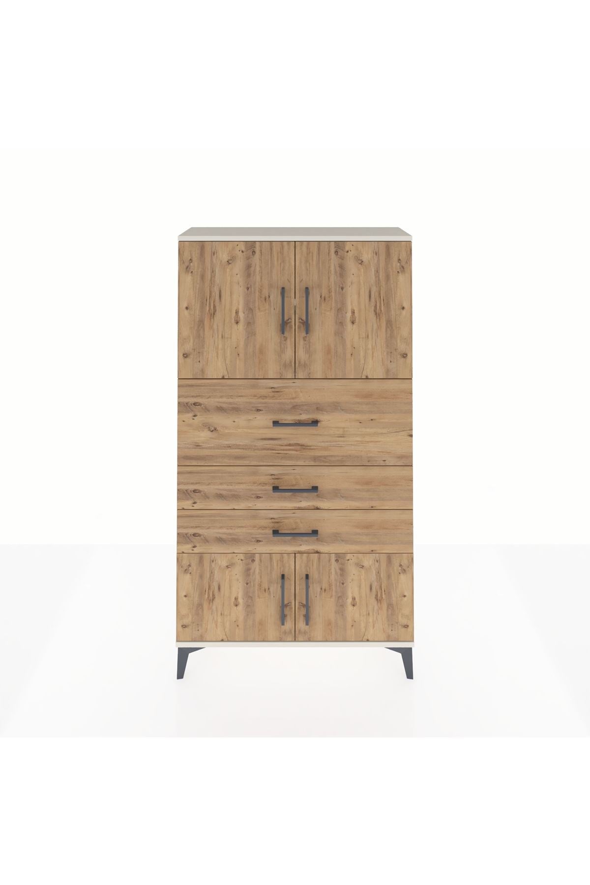 Arges Dolap 2 Raflı 3 Çekmeceli 4 Kapaklı 88x30x163 Aytaşı-Çam