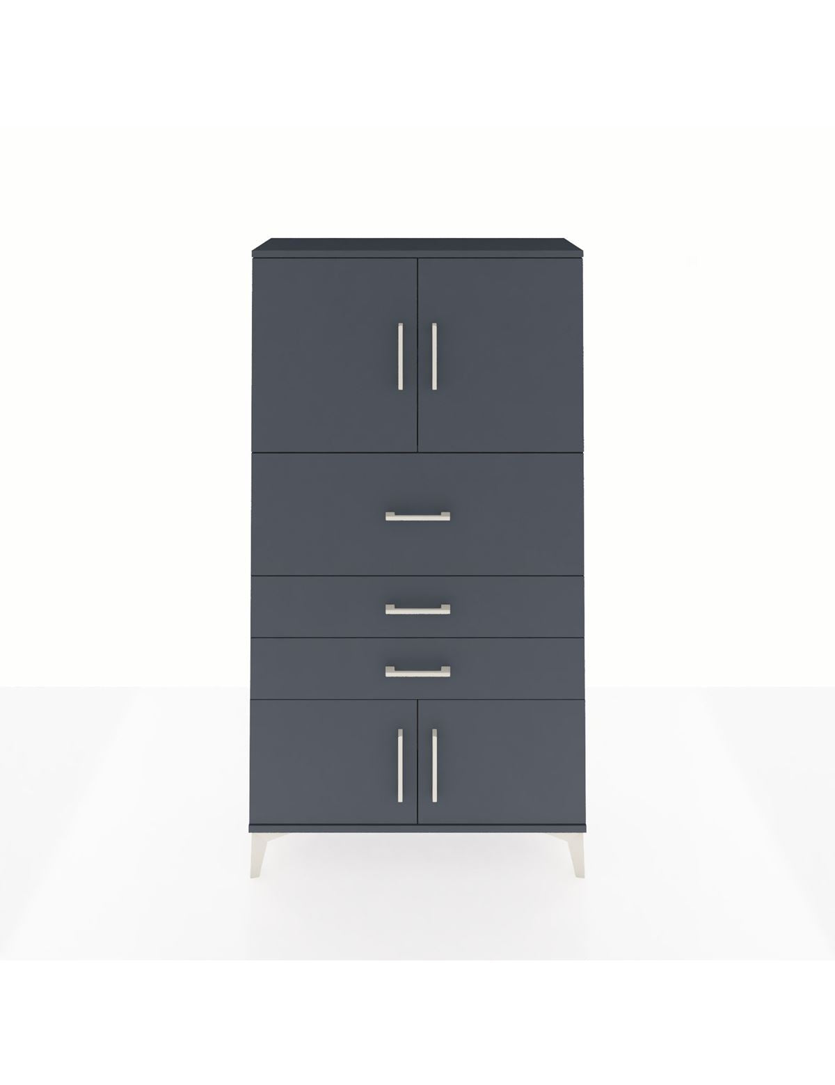 Arges Dolap 2 Raflı 3 Çekmeceli 4 Kapaklı 88x30x163 Antrasit-Antrasit