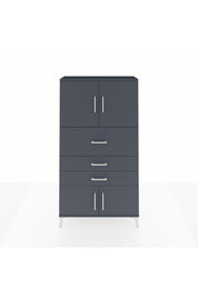 Arges Dolap 2 Raflı 3 Çekmeceli 4 Kapaklı 88x30x163 Antrasit-Antrasit