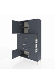 Arges Dolap 2 Raflı 3 Çekmeceli 4 Kapaklı 88x30x163 Antrasit-Antrasit