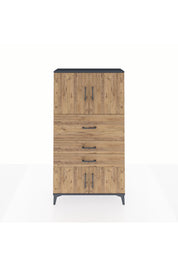 Arges Dolap 2 Raflı 3 Çekmeceli 4 Kapaklı 88x30x163 Antrasit-Çam