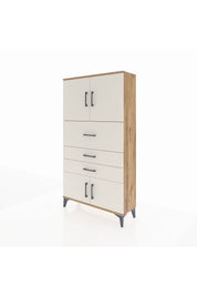 Arges Dolap 2 Raflı 3 Çekmeceli 4 Kapaklı 88x30x163 Çam-Aytaşı