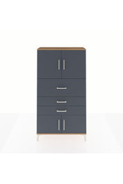 Arges Dolap 2 Raflı 3 Çekmeceli 4 Kapaklı 88x30x163 Çam-Antrasit