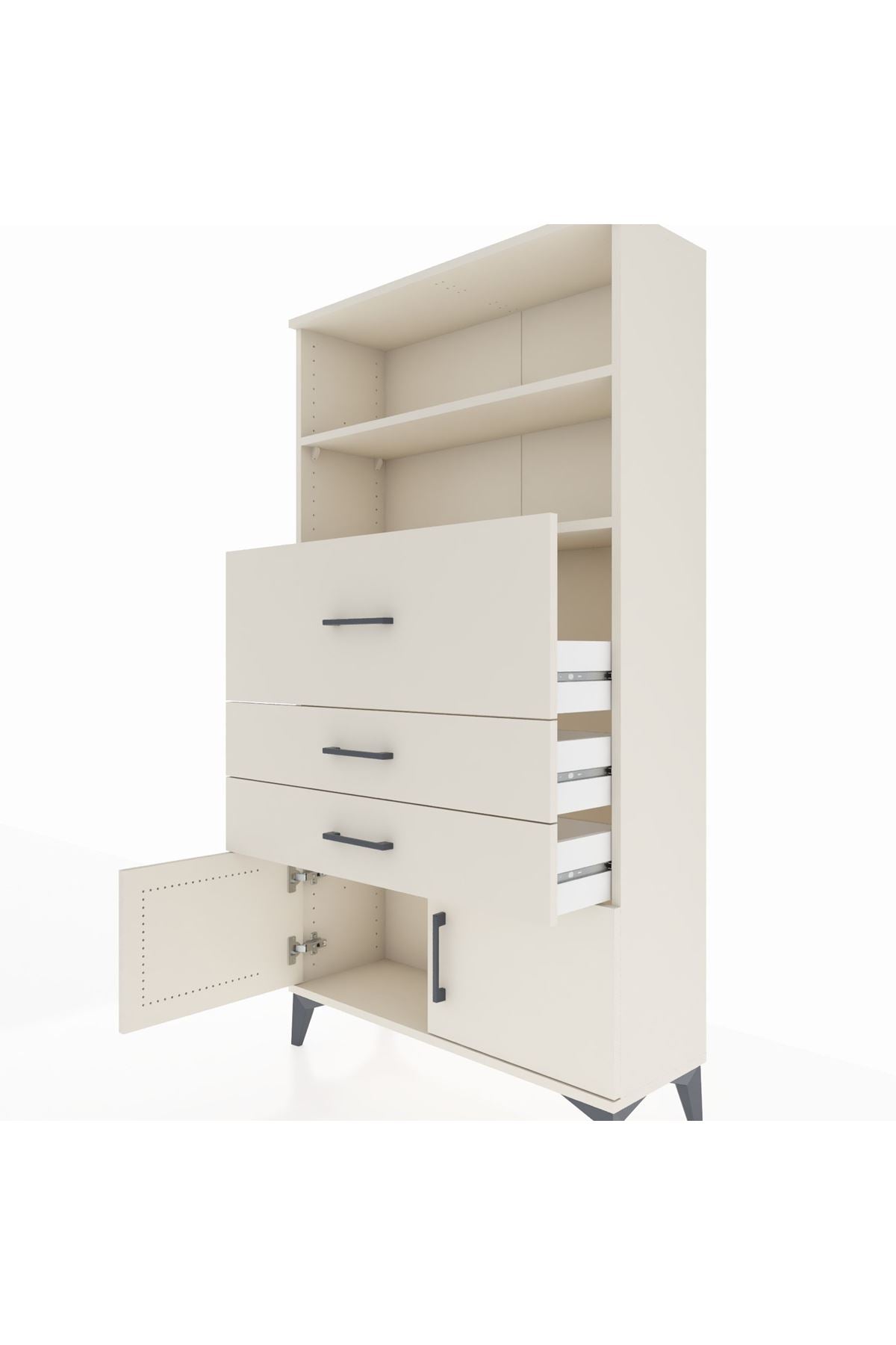 Arges Dolap 2 Raflı 3 Çekmeceli 2 Kapaklı 88x30x163 Aytaşı-Aytaşı