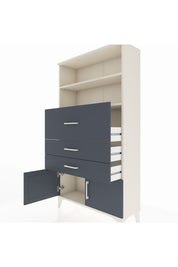 Arges Dolap 2 Raflı 3 Çekmeceli 2 Kapaklı 88x30x163 Aytaşı-Antrasit