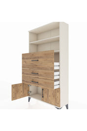 Arges Dolap 2 Raflı 3 Çekmeceli 2 Kapaklı 88x30x163 Aytaşı-Çam