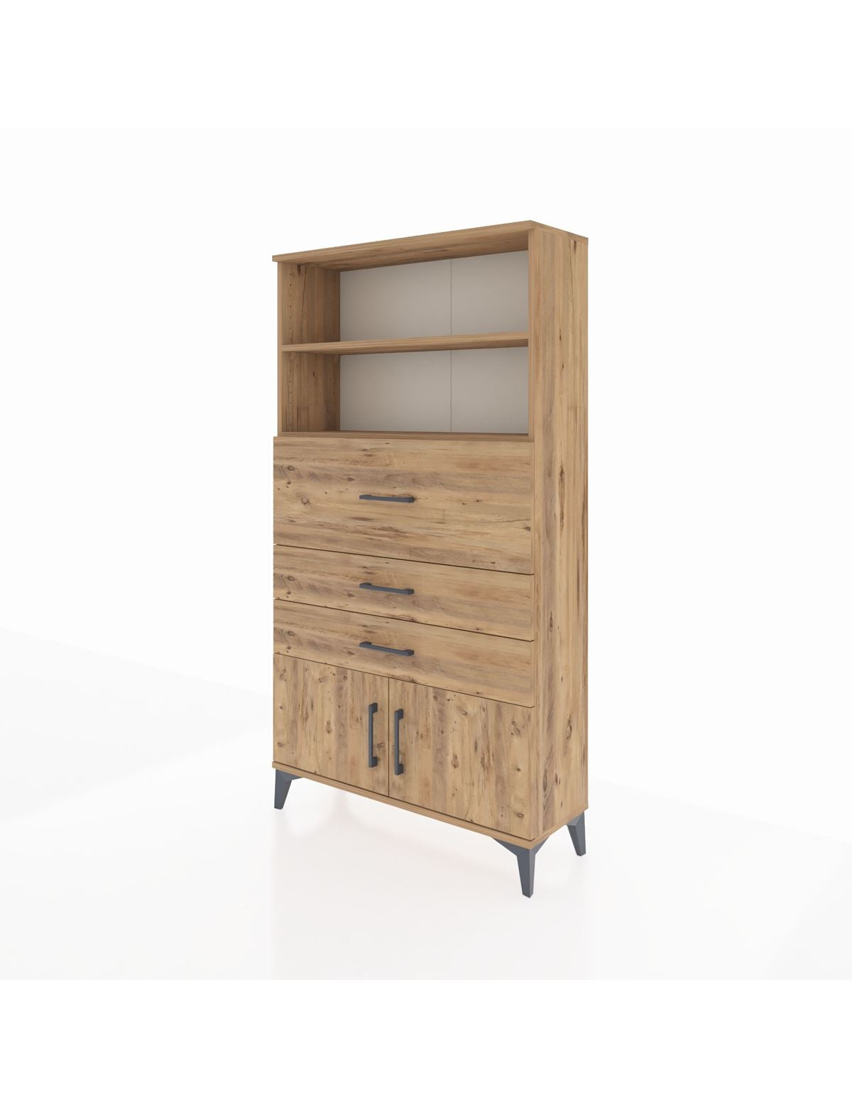 Arges Dolap 2 Raflı 3 Çekmeceli 2 Kapaklı 88x30x163 - S21M175V9A