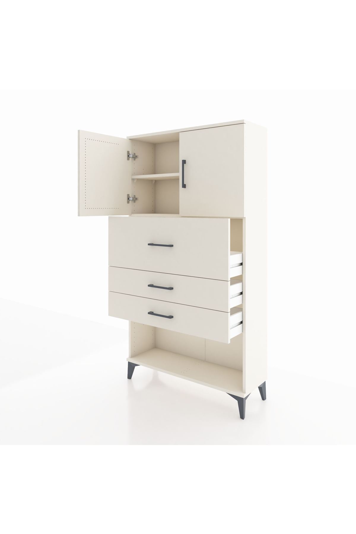 Arges Dolap 2 Raflı 3 Çekmeceli 2 Kapaklı 88x30x163 Aytaşı-Aytaşı