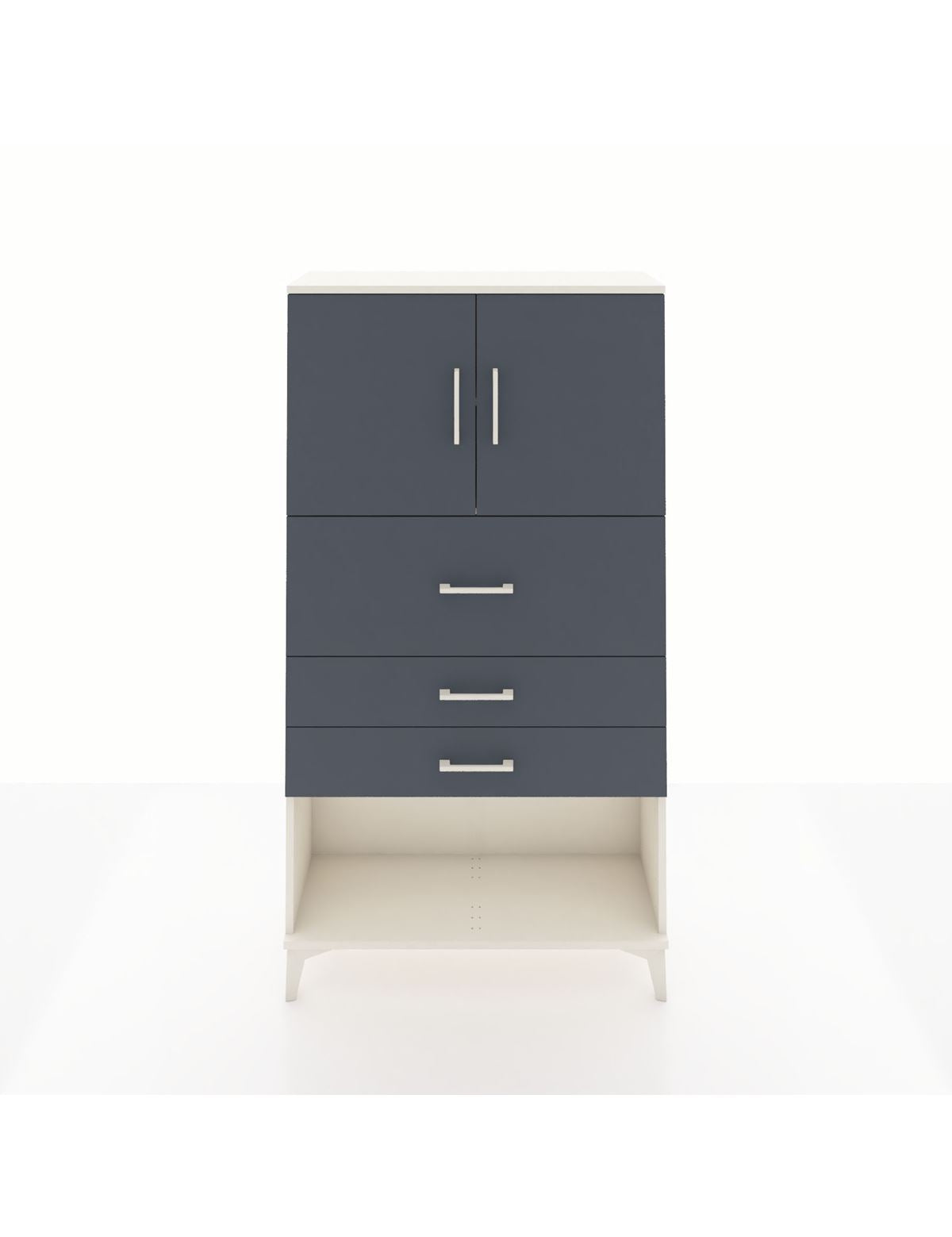 Arges Dolap 2 Raflı 3 Çekmeceli 2 Kapaklı 88x30x163 Aytaşı-Antrasit