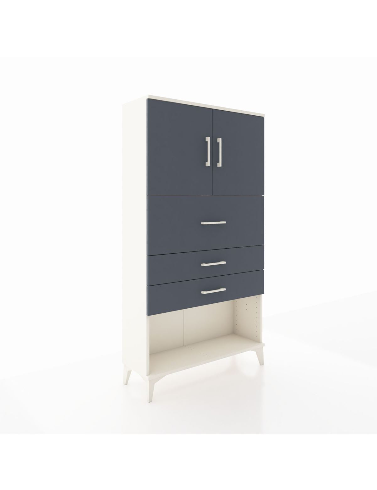 Arges Dolap 2 Raflı 3 Çekmeceli 2 Kapaklı 88x30x163 Aytaşı-Antrasit