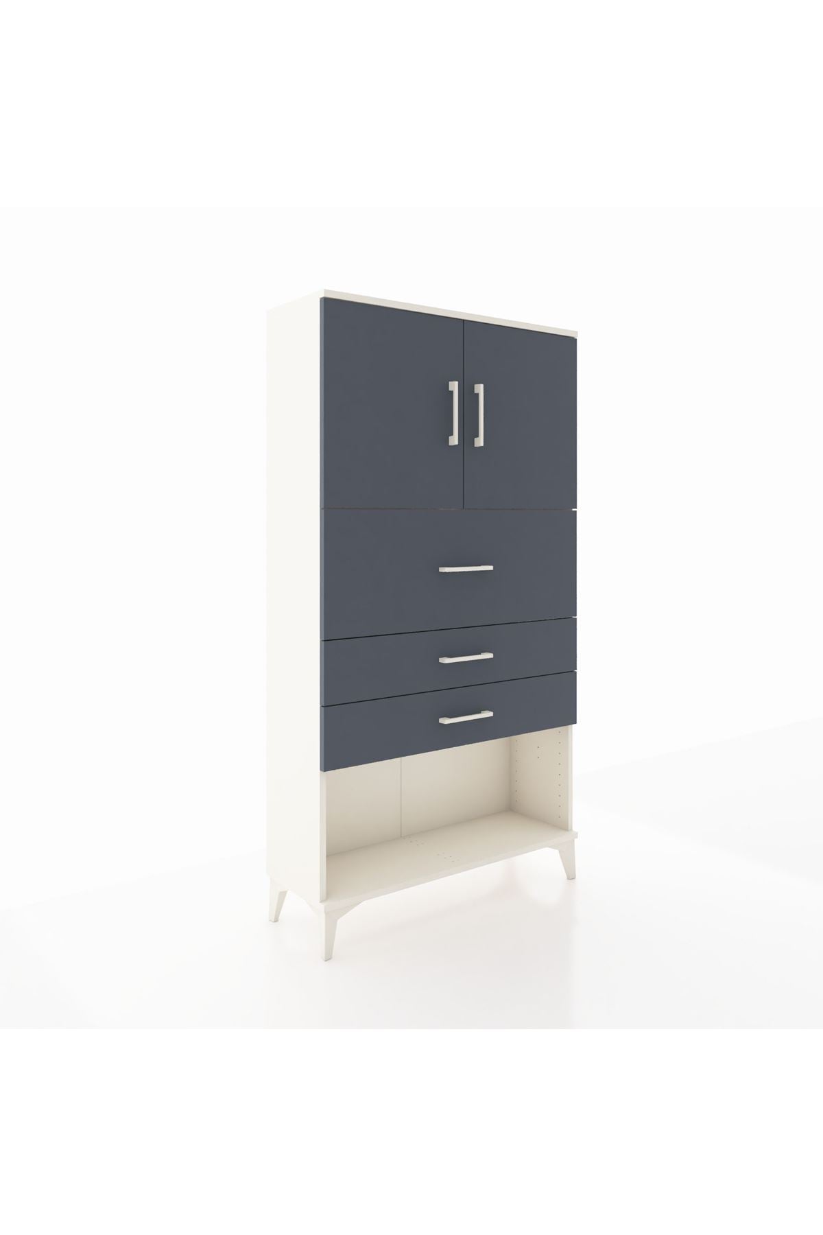 Arges Dolap 2 Raflı 3 Çekmeceli 2 Kapaklı 88x30x163 Aytaşı-Antrasit