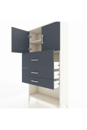 Arges Dolap 2 Raflı 3 Çekmeceli 2 Kapaklı 88x30x163 Aytaşı-Antrasit