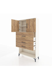 Arges Dolap 2 Raflı 3 Çekmeceli 2 Kapaklı 88x30x163 Aytaşı-Çam