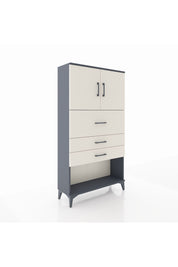 Arges Dolap 2 Raflı 3 Çekmeceli 2 Kapaklı 88x30x163 Antrasit-Aytaşı