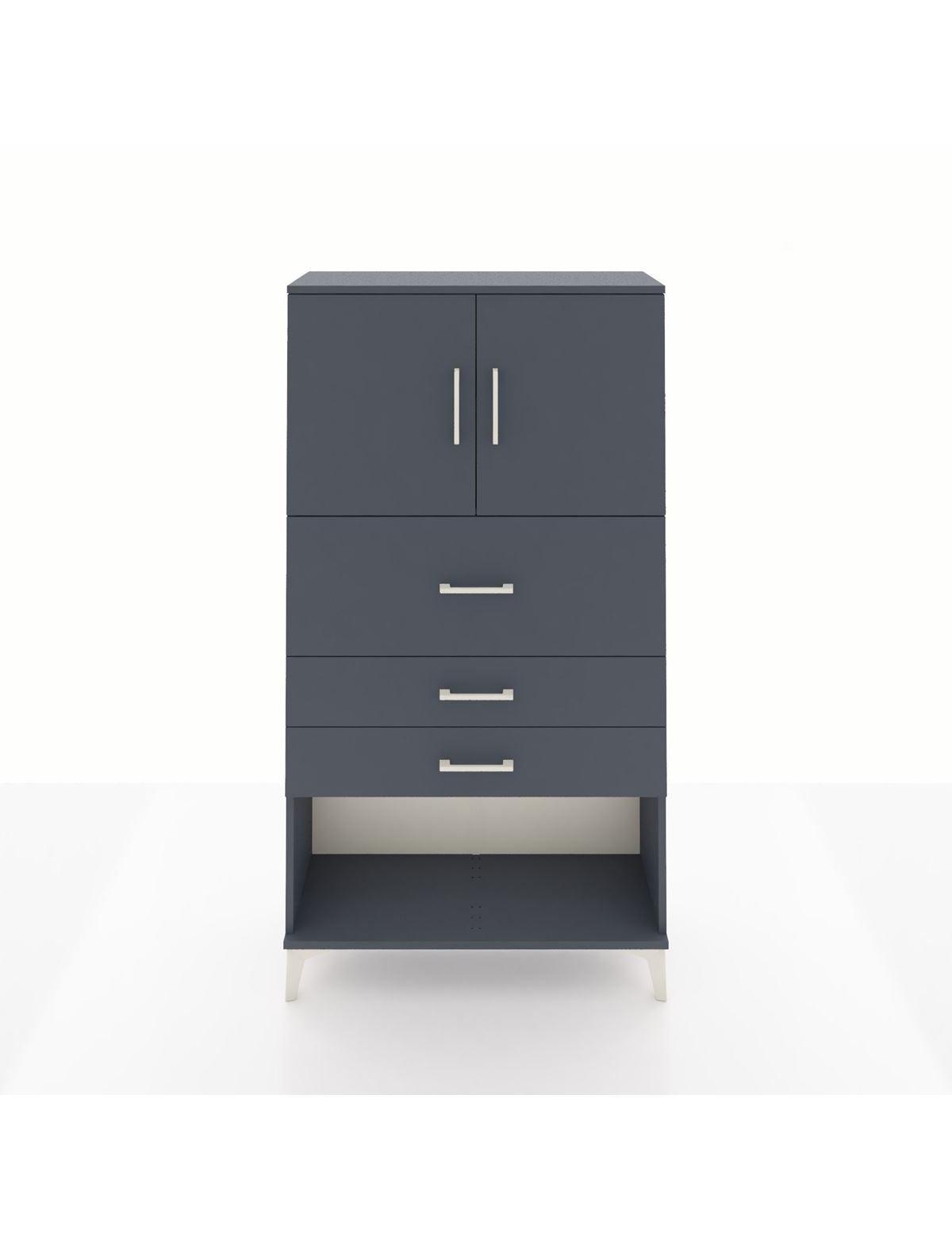 Arges Dolap 2 Raflı 3 Çekmeceli 2 Kapaklı 88x30x163 Antrasit-Antrasit