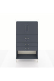 Arges Dolap 2 Raflı 3 Çekmeceli 2 Kapaklı 88x30x163 Antrasit-Antrasit