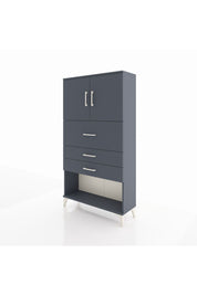 Arges Dolap 2 Raflı 3 Çekmeceli 2 Kapaklı 88x30x163 Antrasit-Antrasit