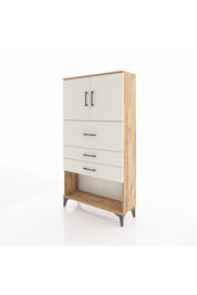 Arges Dolap 2 Raflı 3 Çekmeceli 2 Kapaklı 88x30x163 Çam-Aytaşı