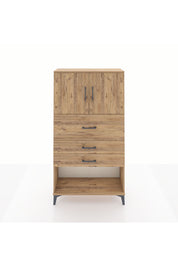 Arges Dolap 2 Raflı 3 Çekmeceli 2 Kapaklı 88x30x163 Çam-Çam