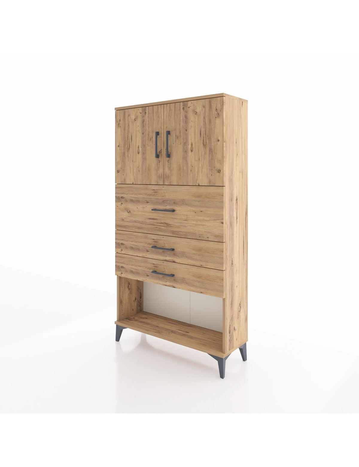 Arges Dolap 2 Raflı 3 Çekmeceli 2 Kapaklı 88x30x163 - S21M176V9A