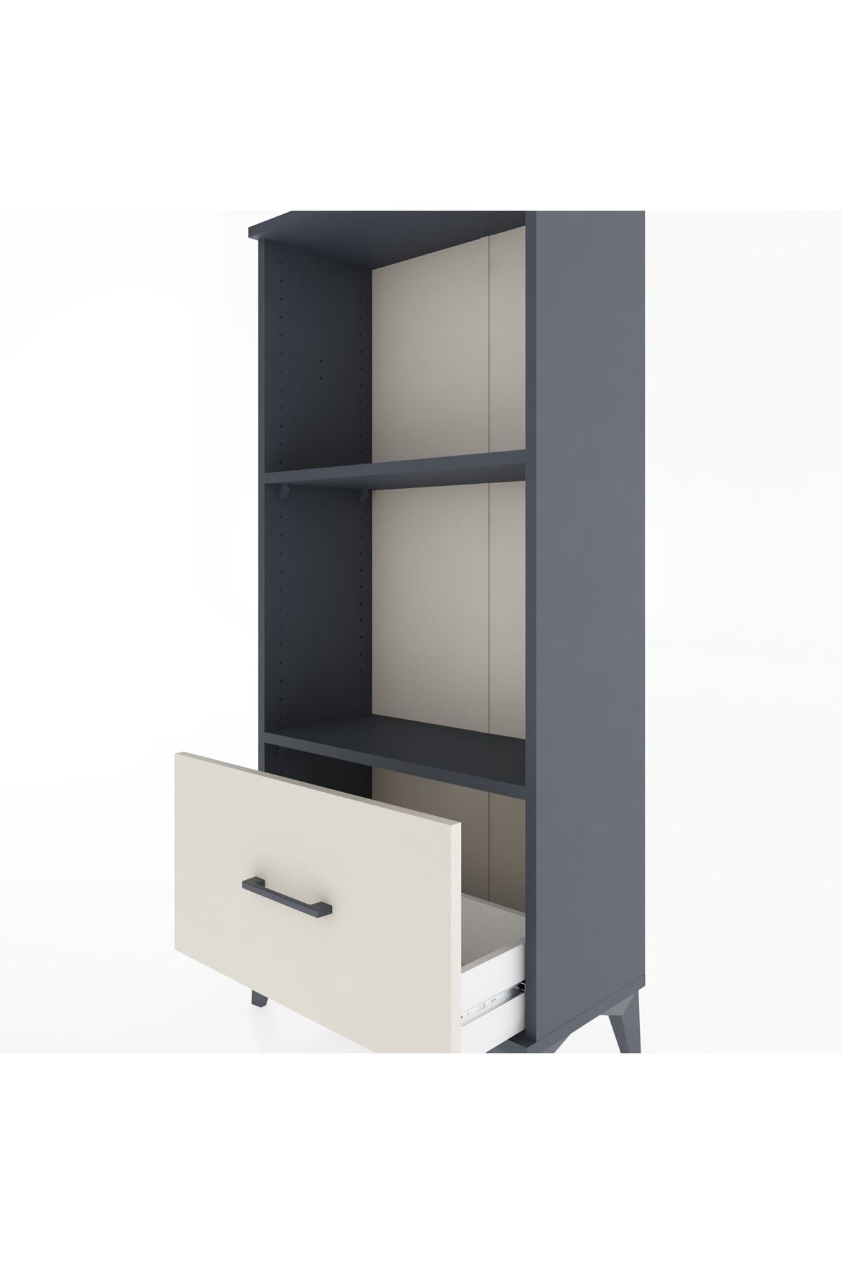 Hyperion Dolap 2 Raflı Tek Çekmeceli 60x44x134 Antrasit-Aytaşı