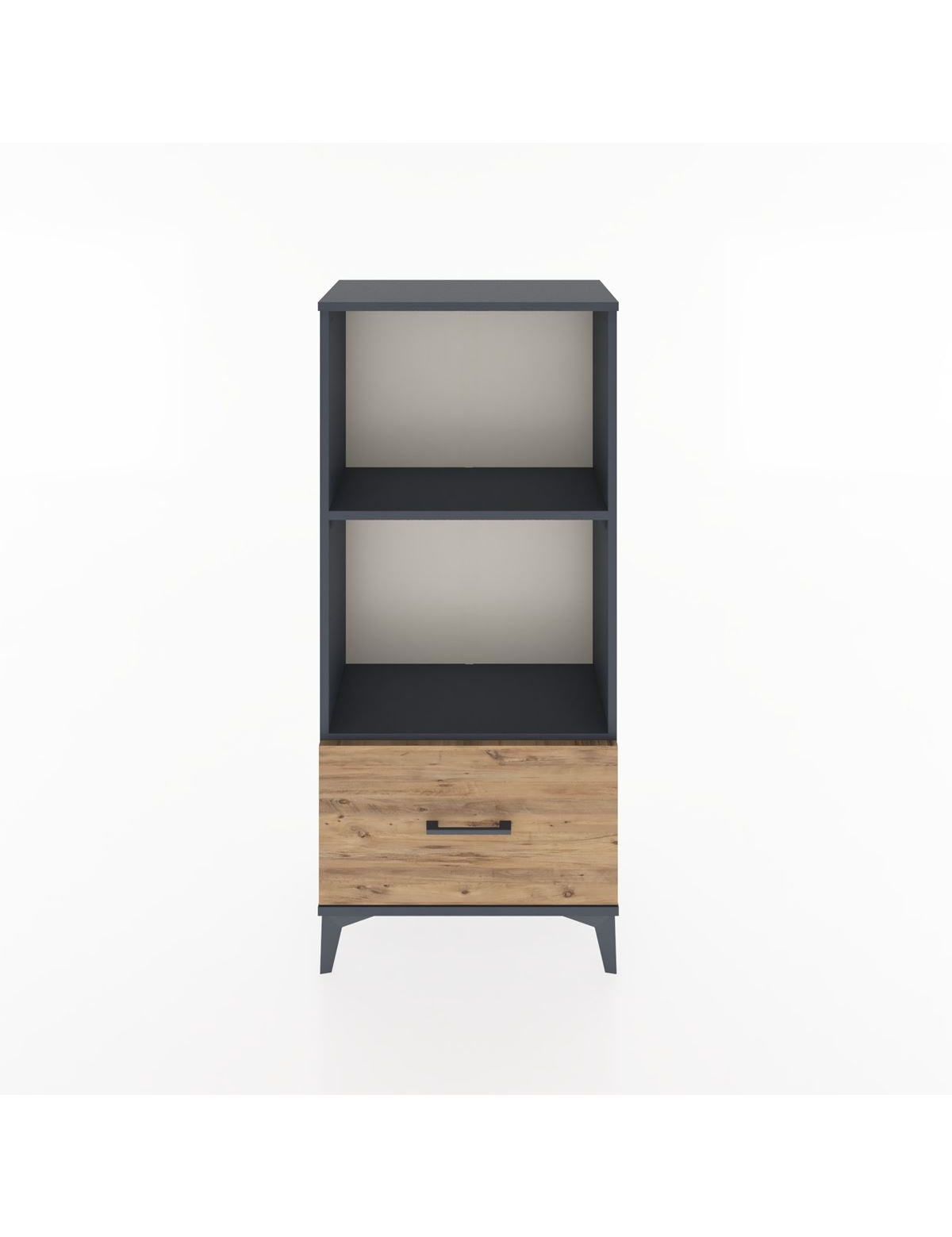 Hyperion Dolap 2 Raflı Tek Çekmeceli 60x44x134 Antrasit-Çam