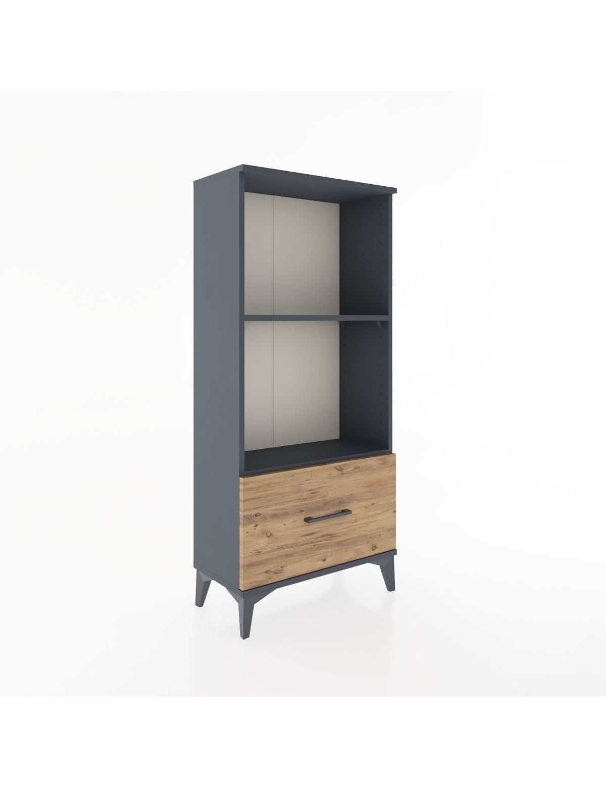 Hyperion Dolap 2 Raflı Tek Çekmeceli 60x44x134 Antrasit-Çam