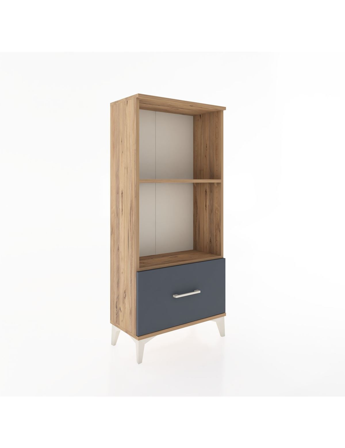 Hyperion Dolap 2 Raflı Tek Çekmeceli 60x44x134 Çam-Antrasit