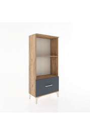 Hyperion Dolap 2 Raflı Tek Çekmeceli 60x44x134 Çam-Antrasit