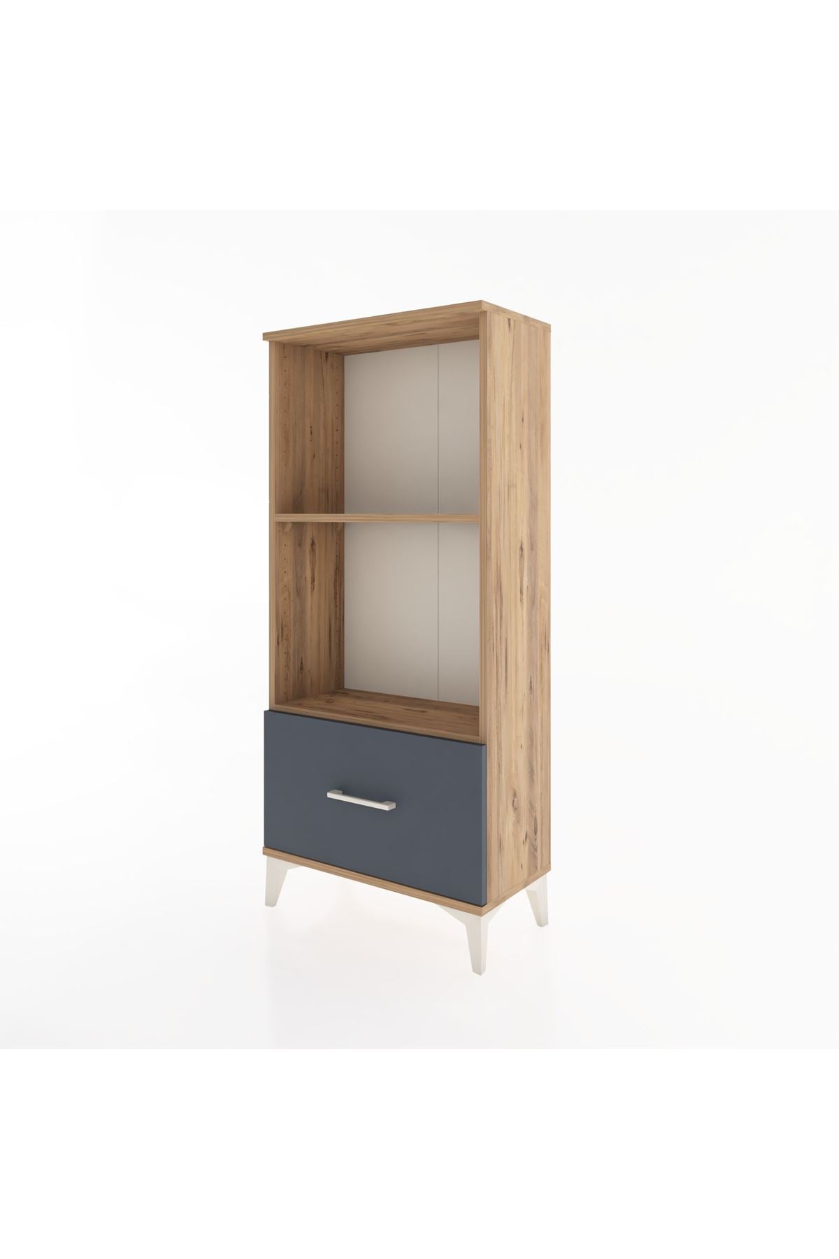 Hyperion Dolap 2 Raflı Tek Çekmeceli 60x44x134 Çam-Antrasit