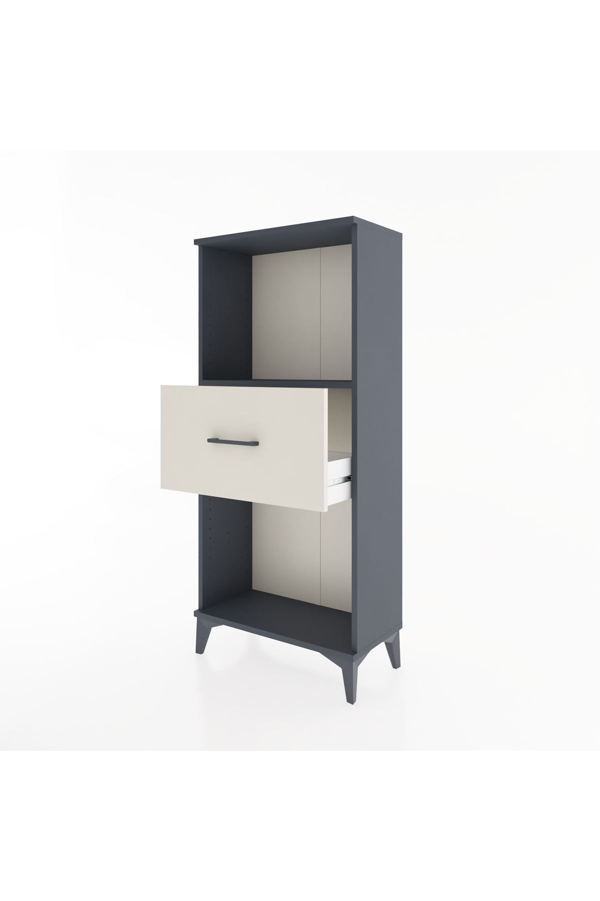 Hyperion Dolap Tek Raflı Tek Çekmeceli 60x44x134 Antrasit-Aytaşı