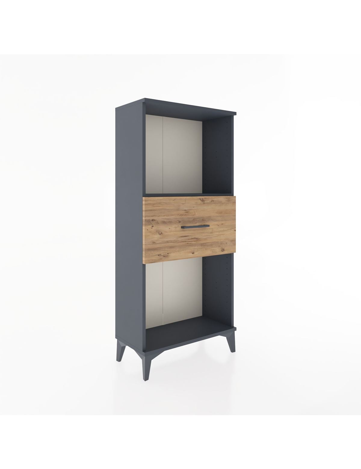 Hyperion Dolap Tek Raflı Tek Çekmeceli 60x44x134 Antrasit-Çam