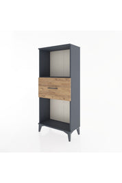 Hyperion Dolap Tek Raflı Tek Çekmeceli 60x44x134 Antrasit-Çam