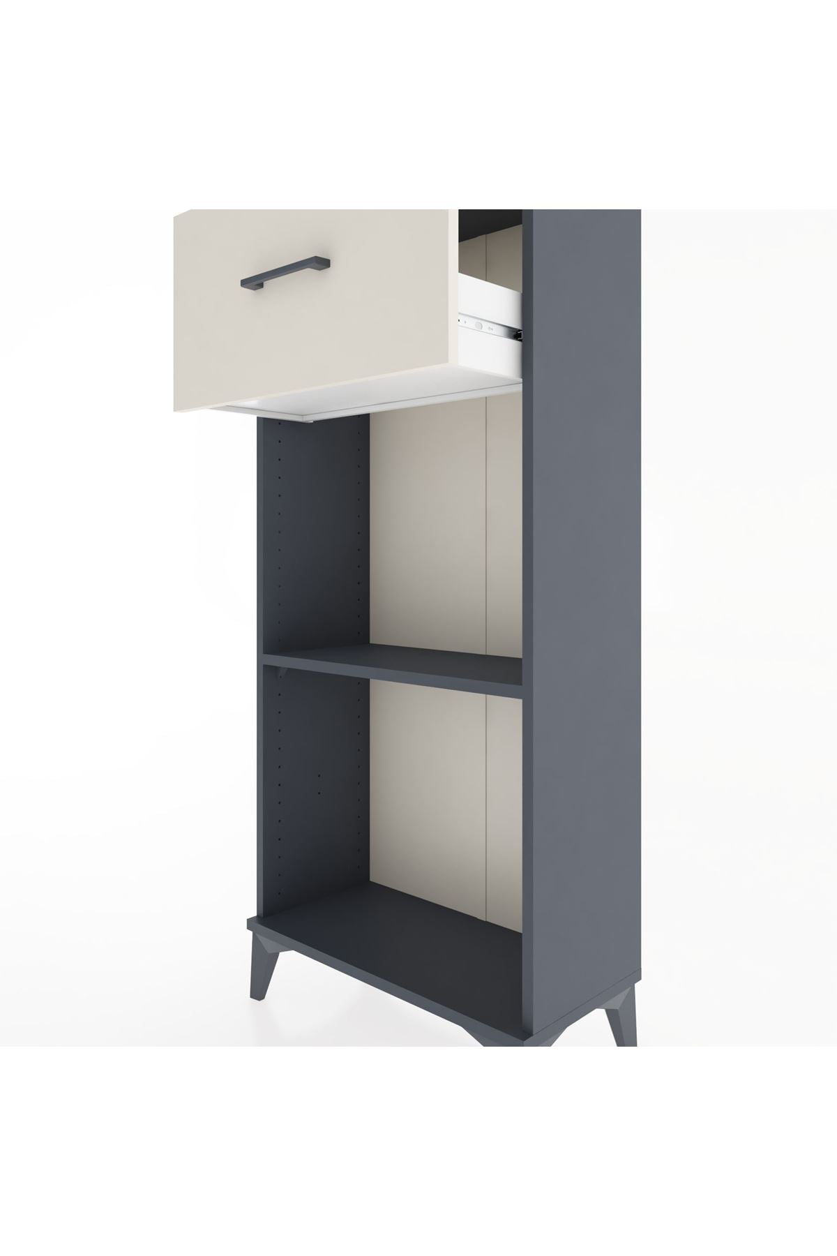 Hyperion Dolap Tek Raflı Tek Çekmeceli 60x44x134 Antrasit-Aytaşı
