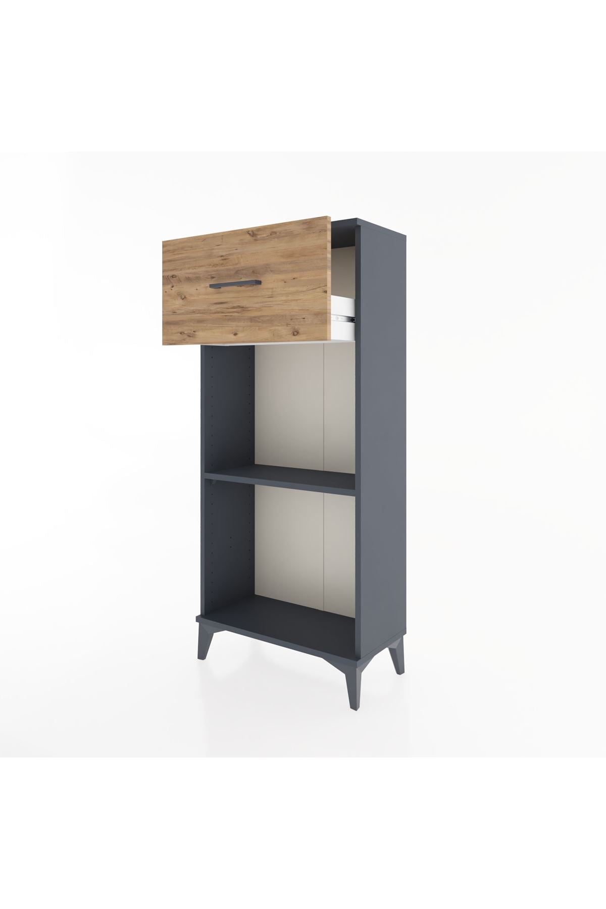 Hyperion Dolap Tek Raflı Tek Çekmeceli 60x44x134 Antrasit-Çam