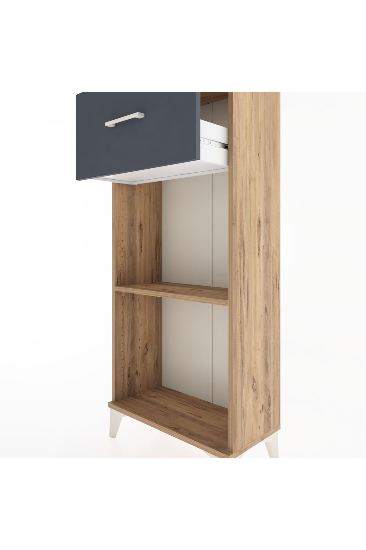 Hyperion Dolap Tek Raflı Tek Çekmeceli 60x44x134 Çam-Antrasit