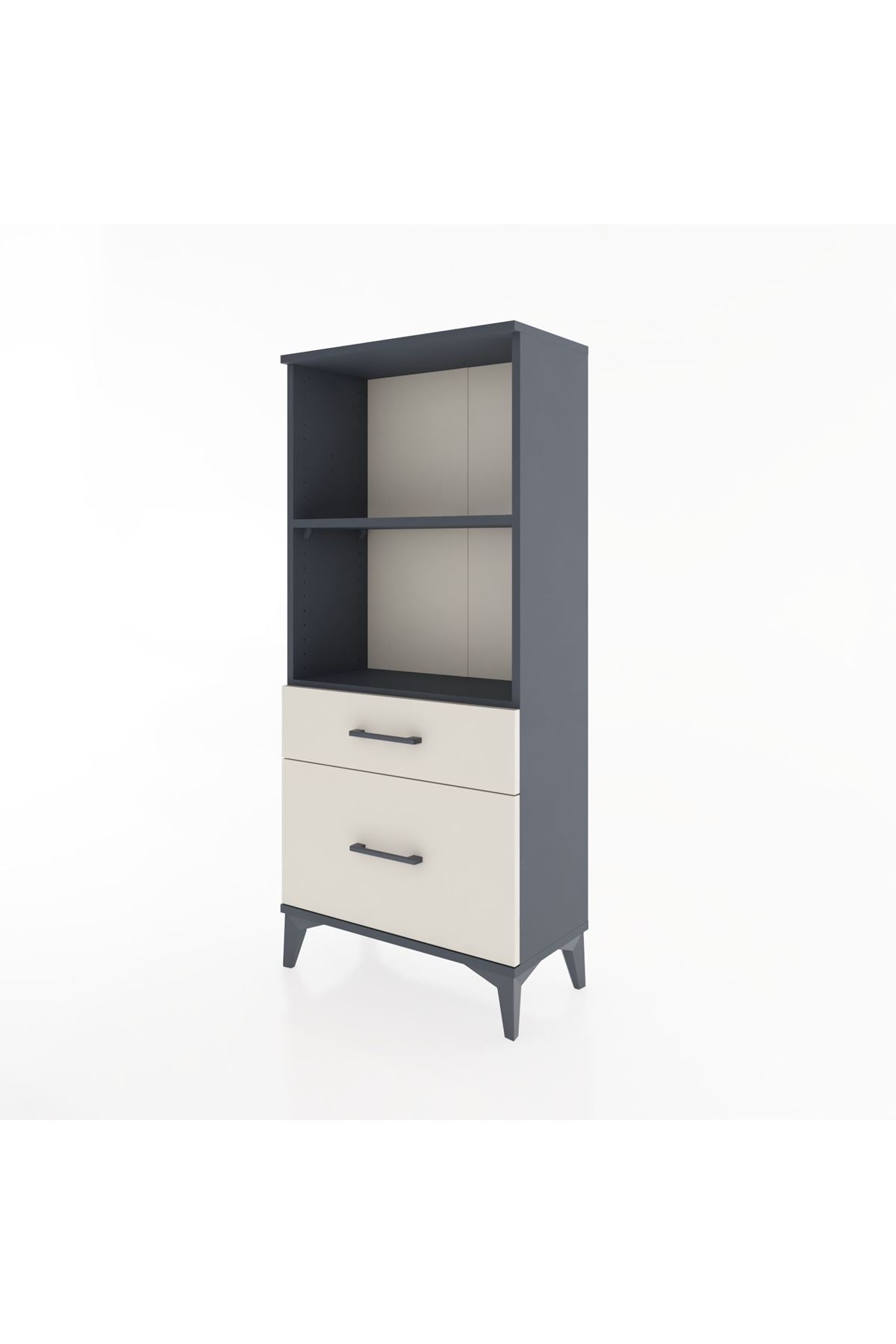 Hyperion Dolap 2 Raflı 2 Çekmeceli 60x44x134 Antrasit-Aytaşı