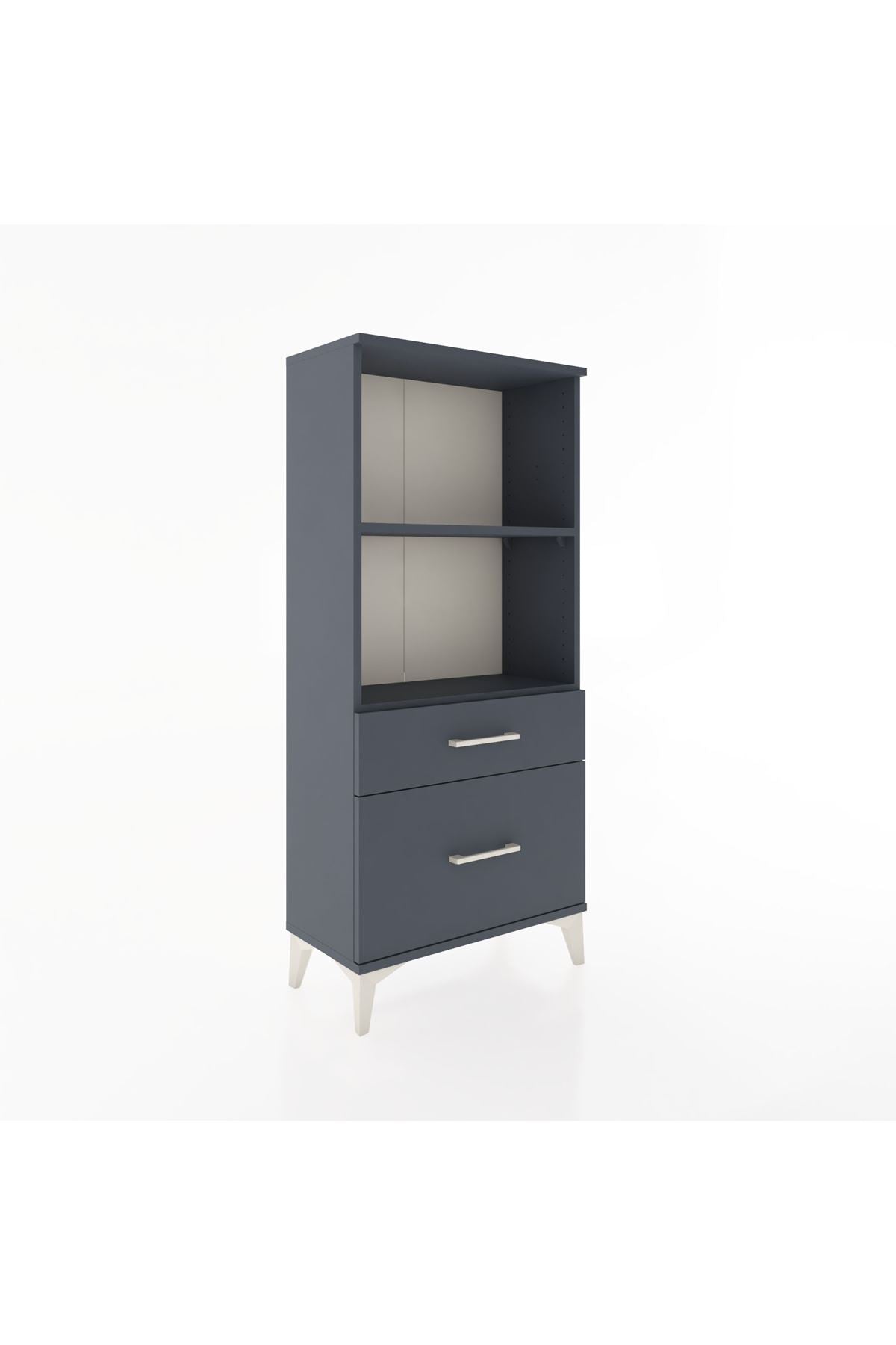 Hyperion Dolap 2 Raflı 2 Çekmeceli 60x44x134 Antrasit-Antrasit