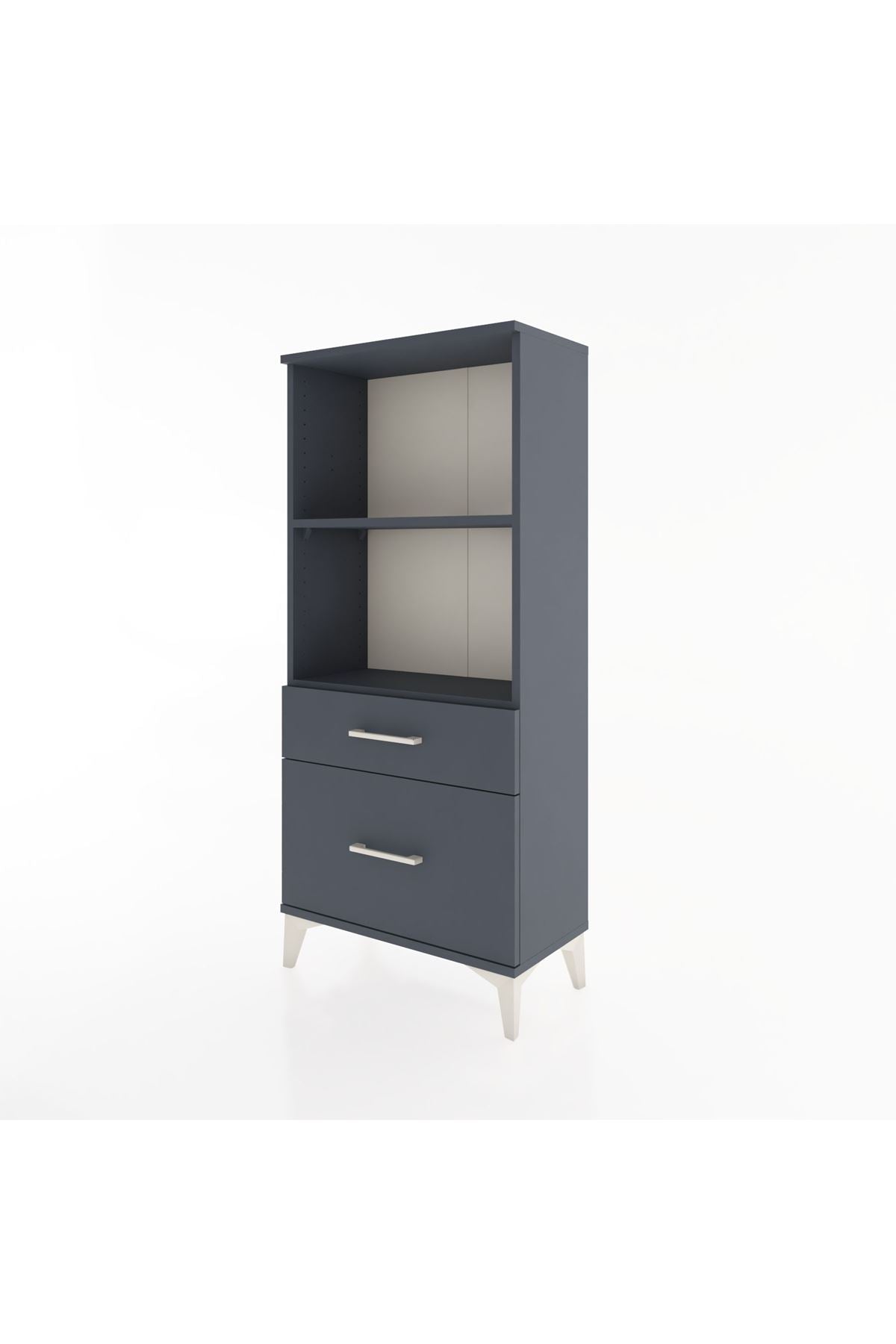 Hyperion Dolap 2 Raflı 2 Çekmeceli 60x44x134 Antrasit-Antrasit