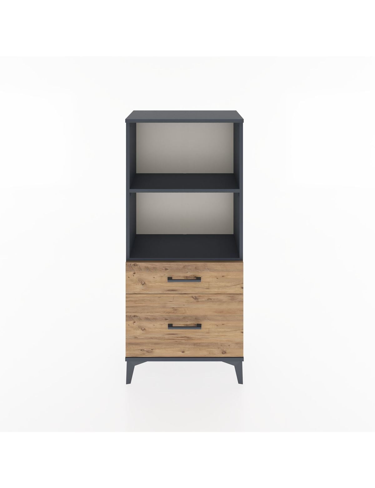 Hyperion Dolap 2 Raflı 2 Çekmeceli 60x44x134 Antrasit-Çam