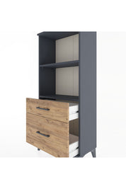 Hyperion Dolap 2 Raflı 2 Çekmeceli 60x44x134 Antrasit-Çam