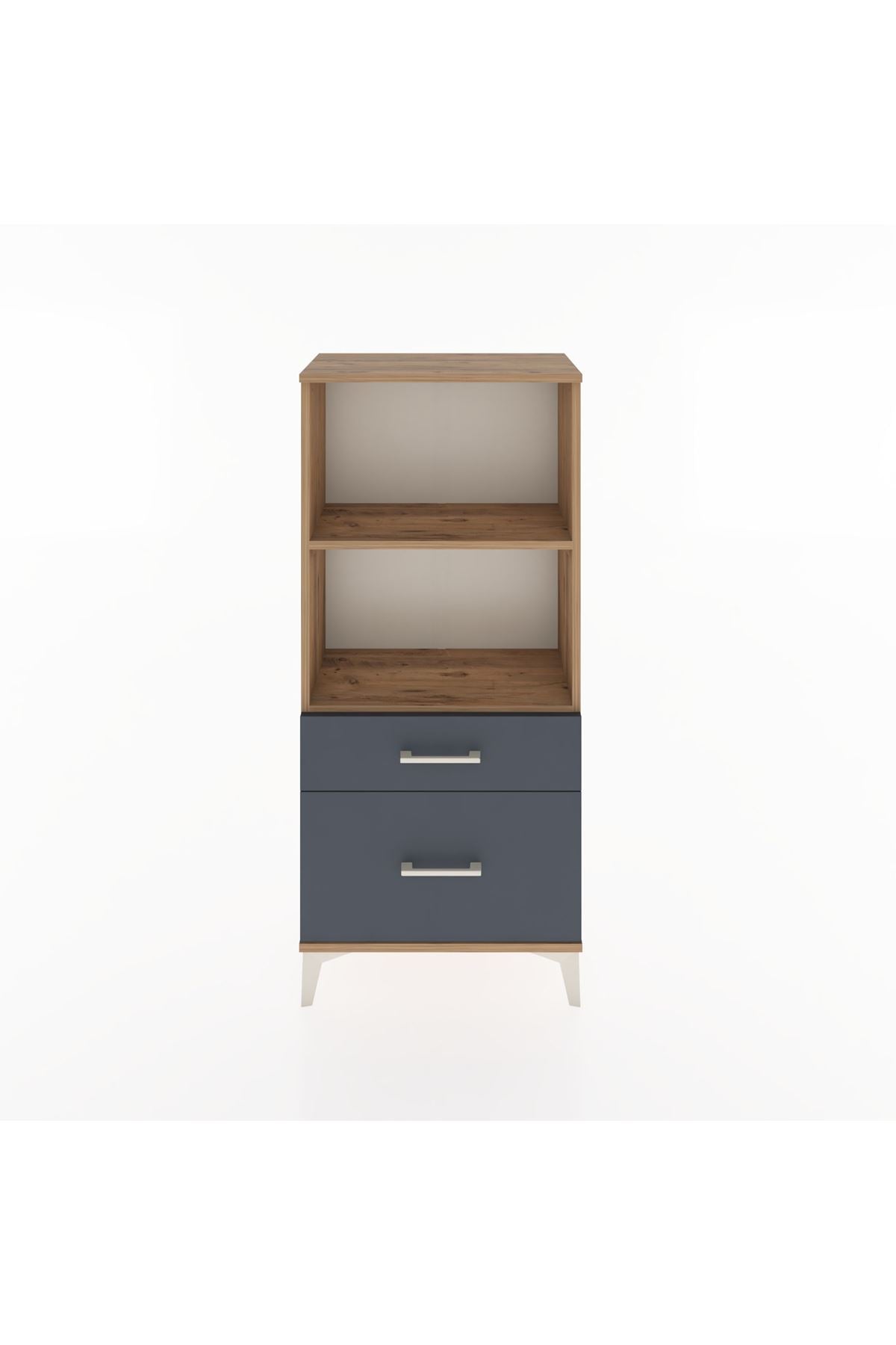 Hyperion Dolap 2 Raflı 2 Çekmeceli 60x44x134 Çam-Antrasit