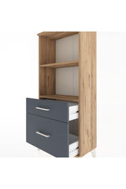 Hyperion Dolap 2 Raflı 2 Çekmeceli 60x44x134 Çam-Antrasit