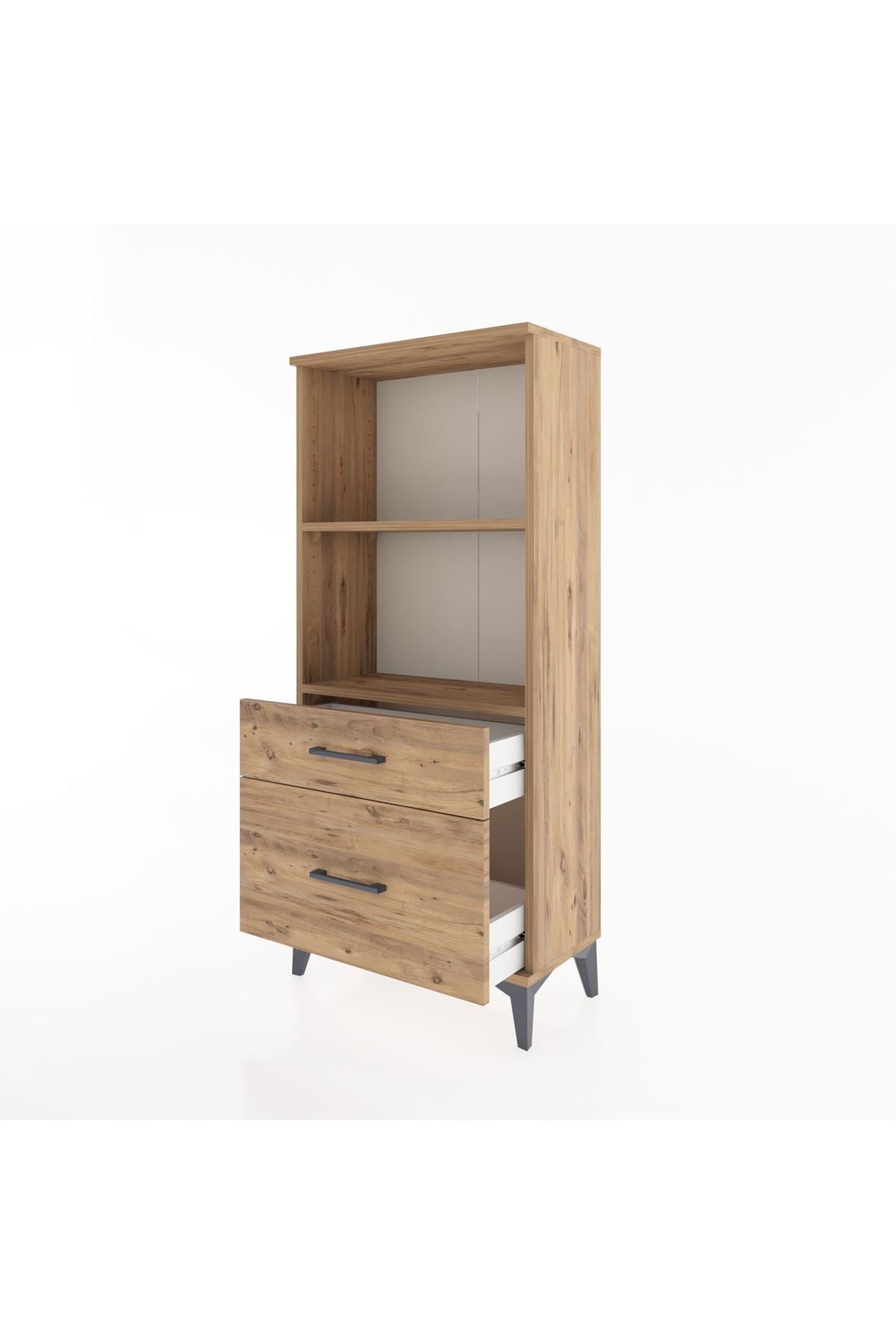 Hyperion Dolap 2 Raflı 2 Çekmeceli 60x44x134 Çam-Çam