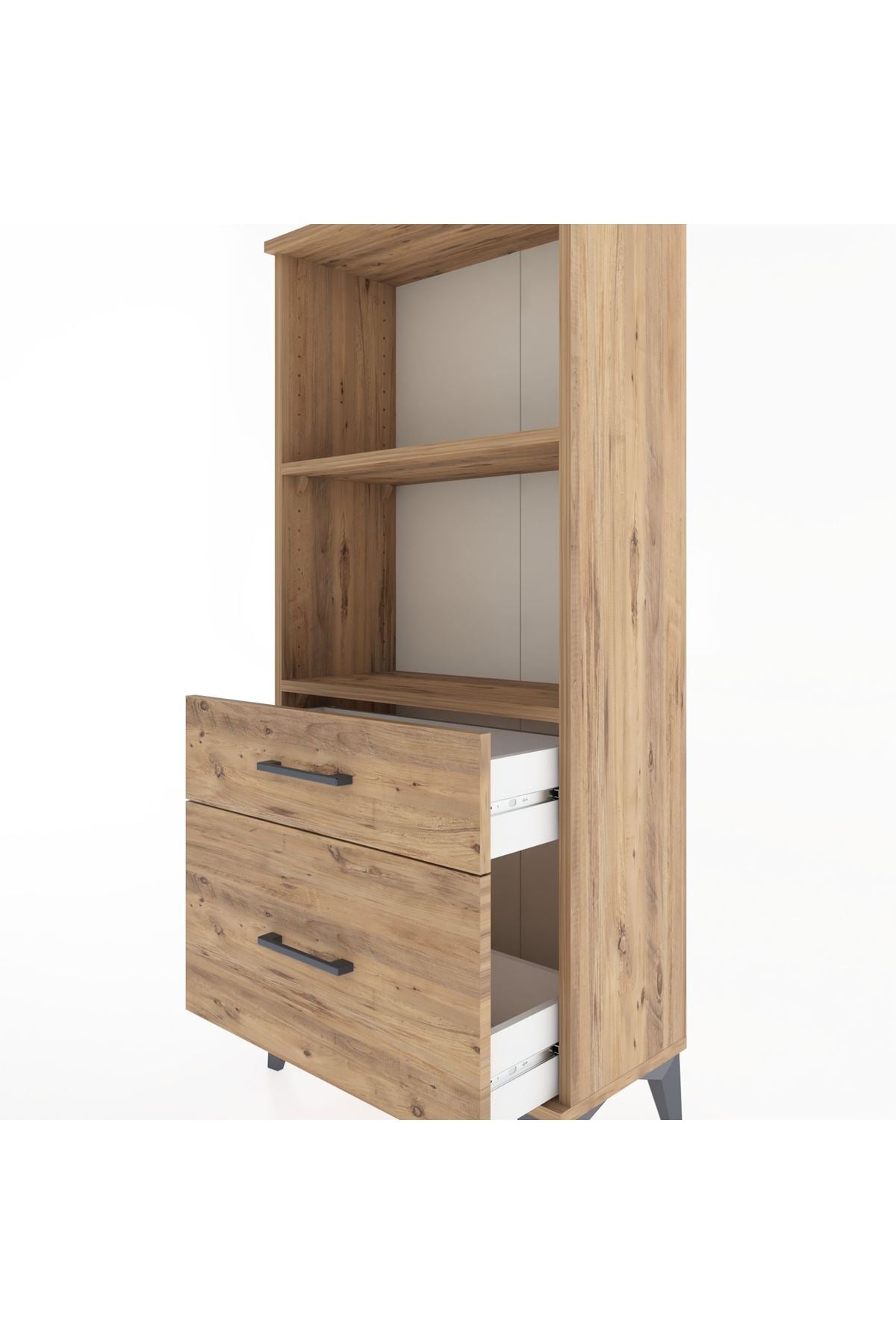 Hyperion Dolap 2 Raflı 2 Çekmeceli 60x44x134 Çam-Çam