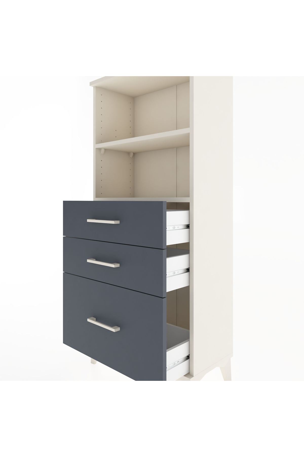 Hyperion Dolap 2 Raflı 3 Çekmeceli 60x44x134 Aytaşı-Antrasit