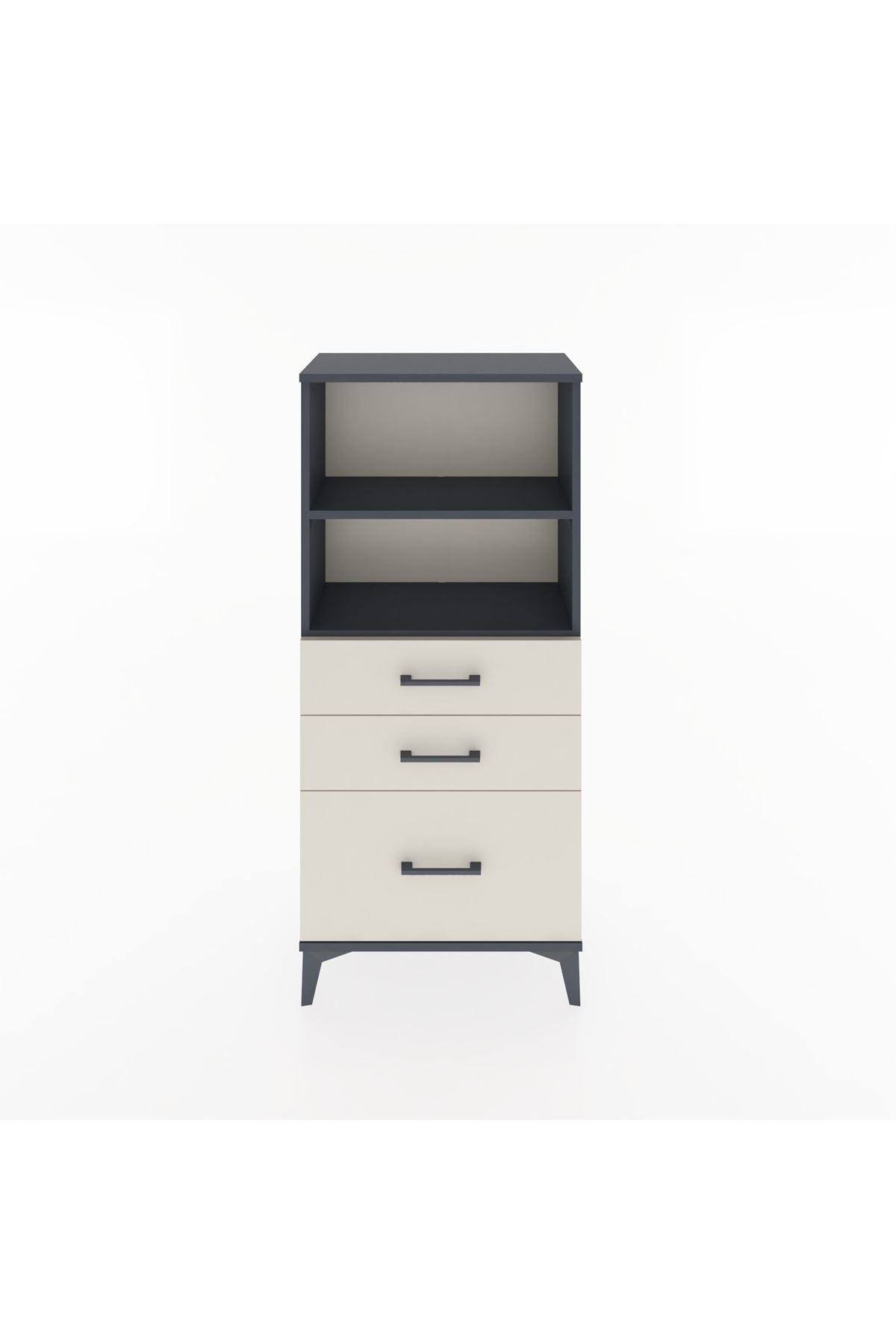 Hyperion Dolap 2 Raflı 3 Çekmeceli 60x44x134 Antrasit-Aytaşı