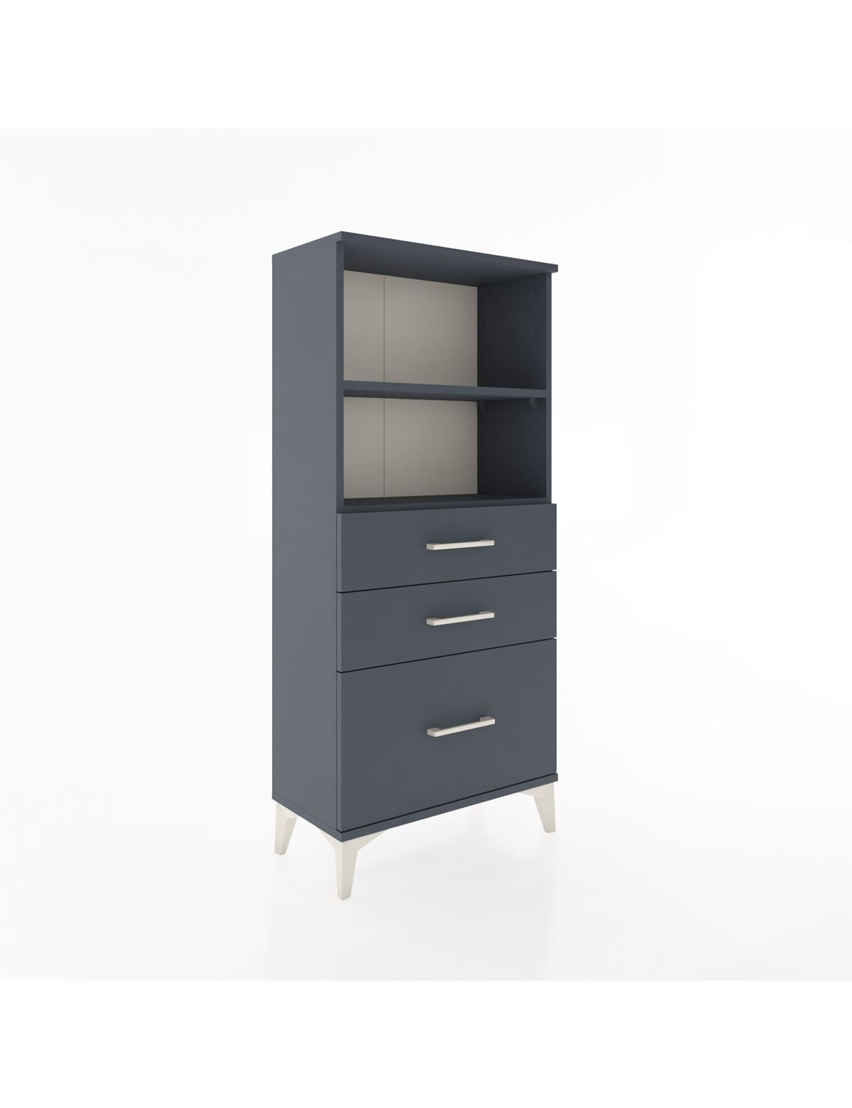 Hyperion Dolap 2 Raflı 3 Çekmeceli 60x44x134 Antrasit-Antrasit