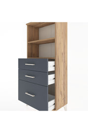 Hyperion Dolap 2 Raflı 3 Çekmeceli 60x44x134 Çam-Antrasit