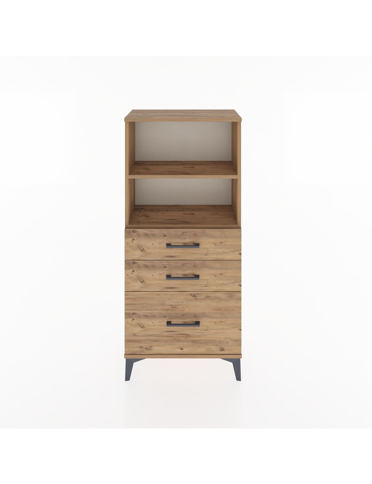 Hyperion Dolap 2 Raflı 3 Çekmeceli 60x44x134 Çam-Çam